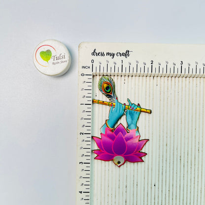 MDF Printed Murli With Lotus Cutout Small Tulsi Resin Store