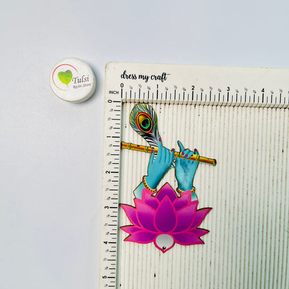 MDF Printed Murli With Lotus Cutout Tulsi Resin Store