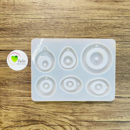 6 Cavity Evil Eye Pendant / Keychain Mould Tulsi Resin Store