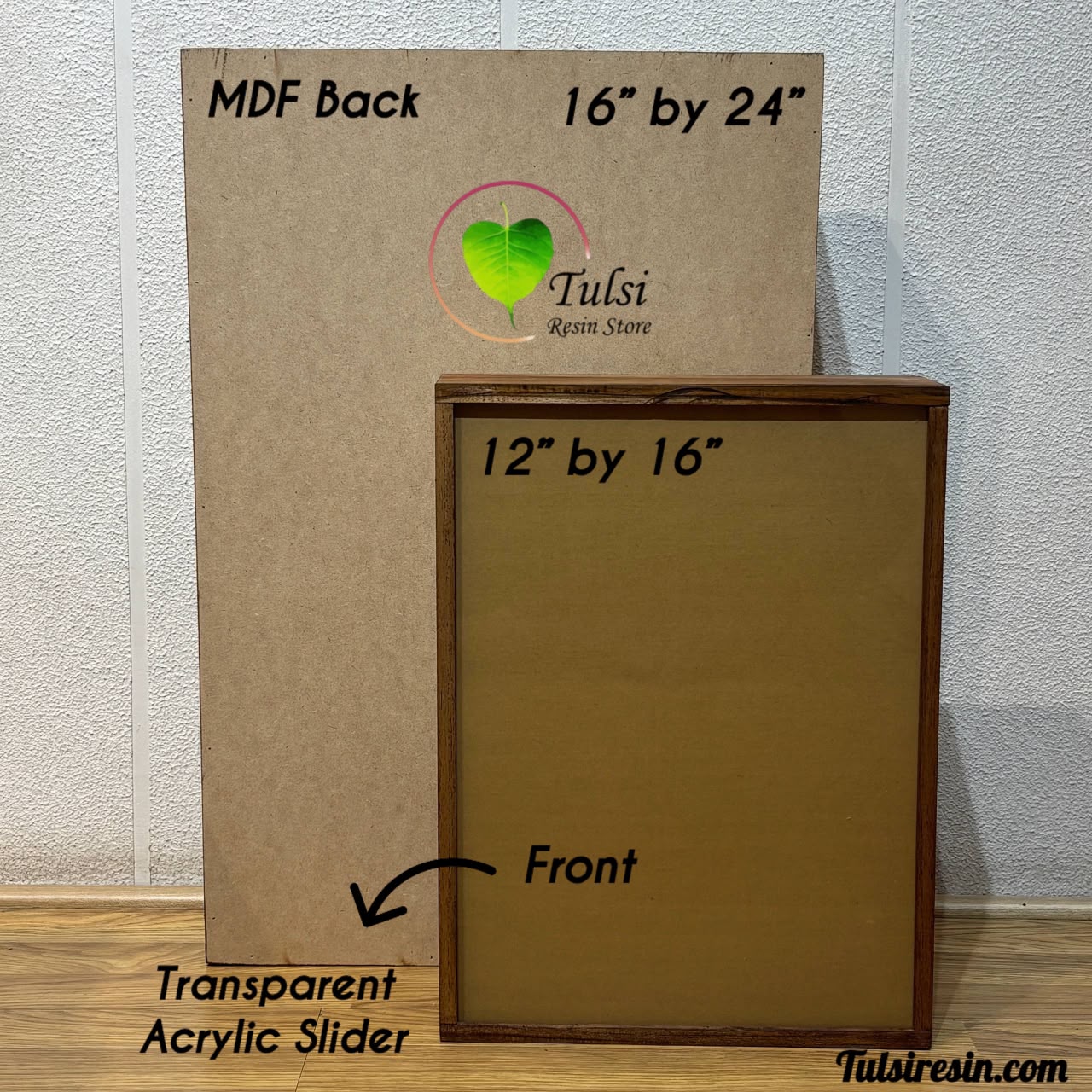 Teakwood Floating Frame (Q) - Acylic Slider without Partition