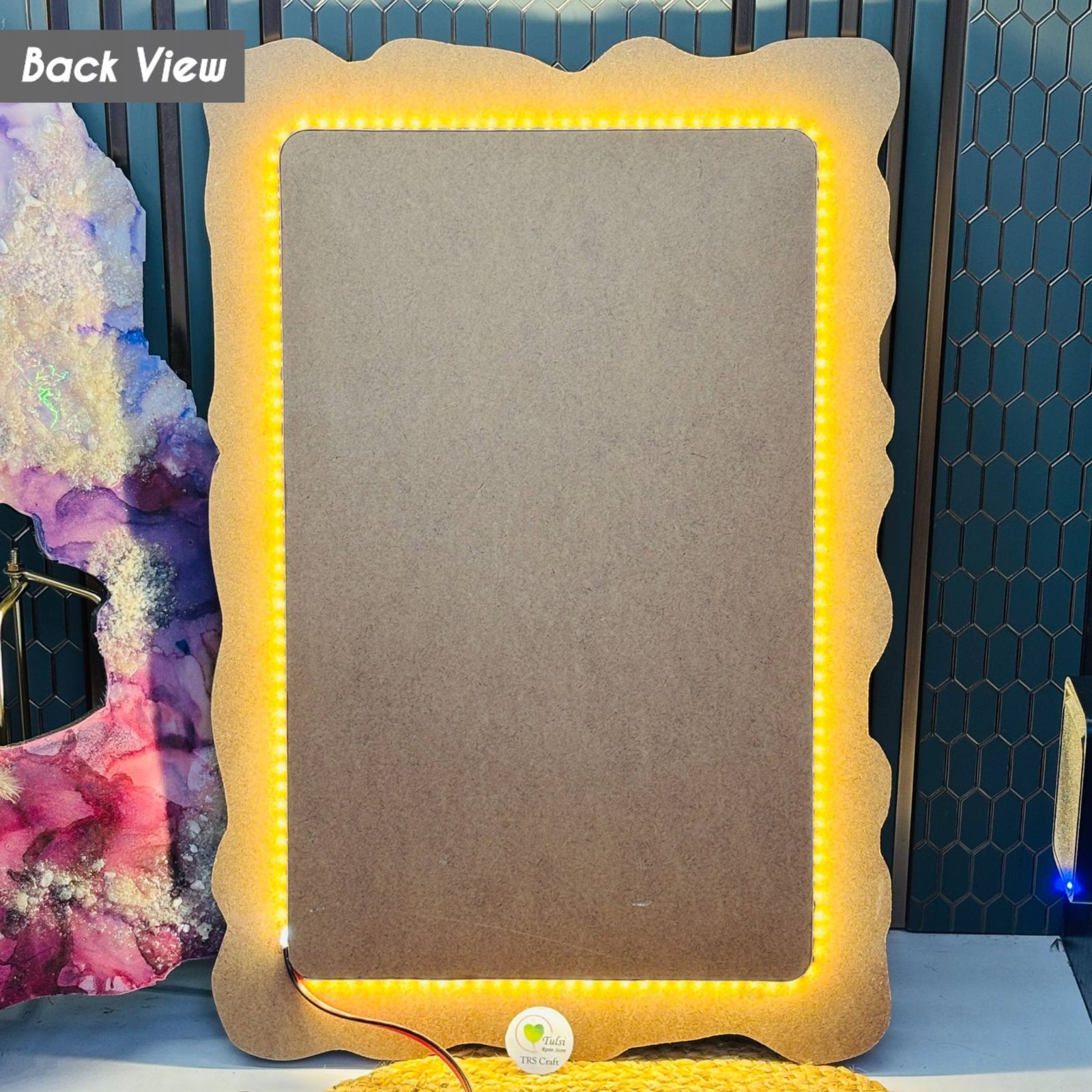 LED Light MDF Base (003) - Agate Rectangle