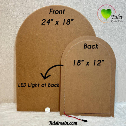 LED Light MDF Base (004) - Arch Shape