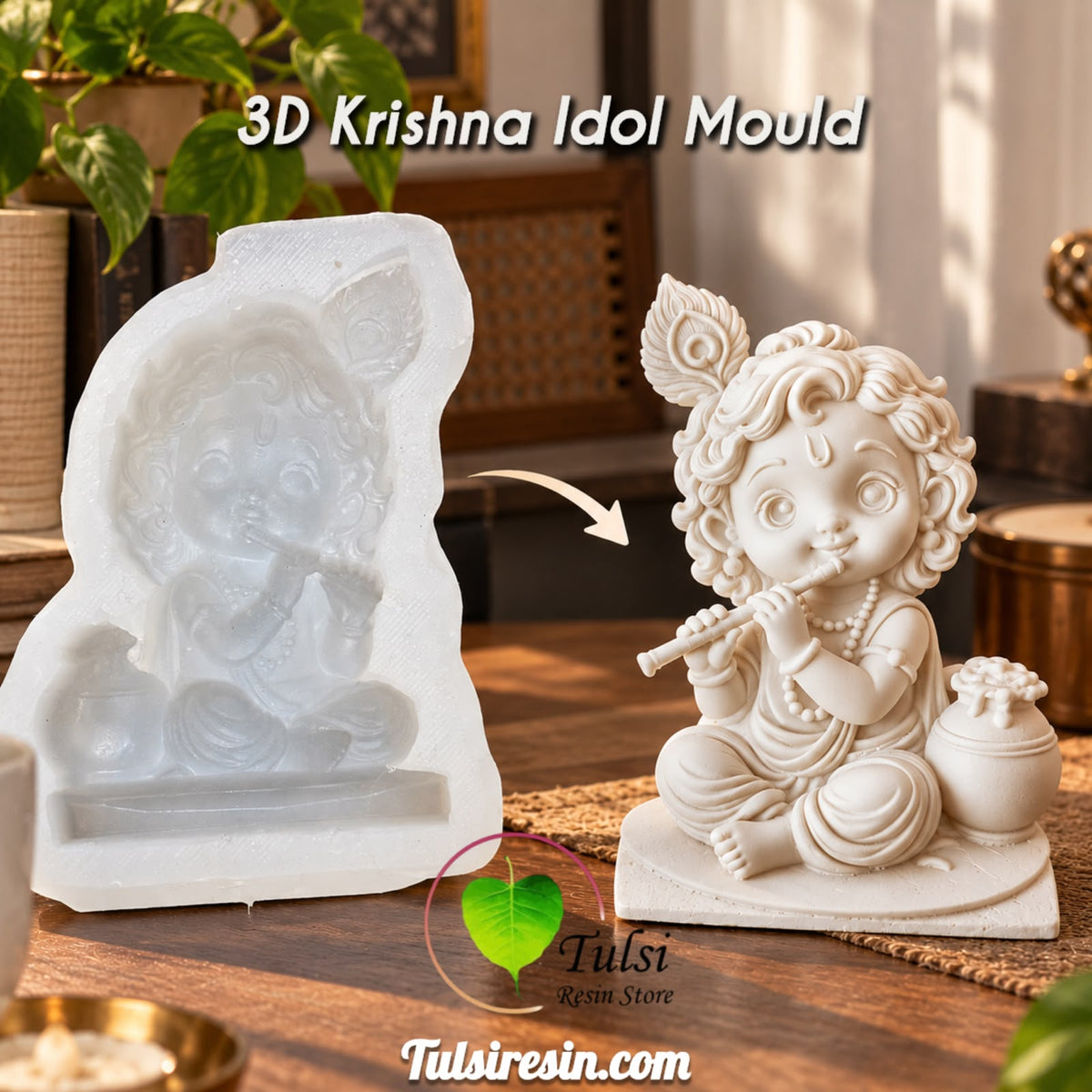 3D Krishna Idol Mould