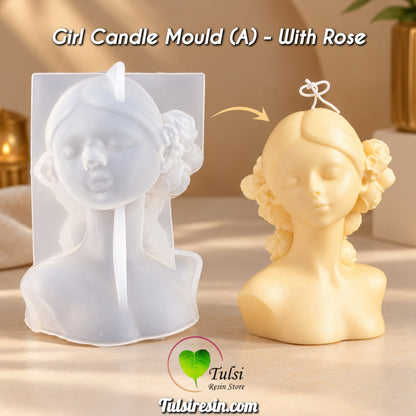 Girl Candle Mould (A) - with rose