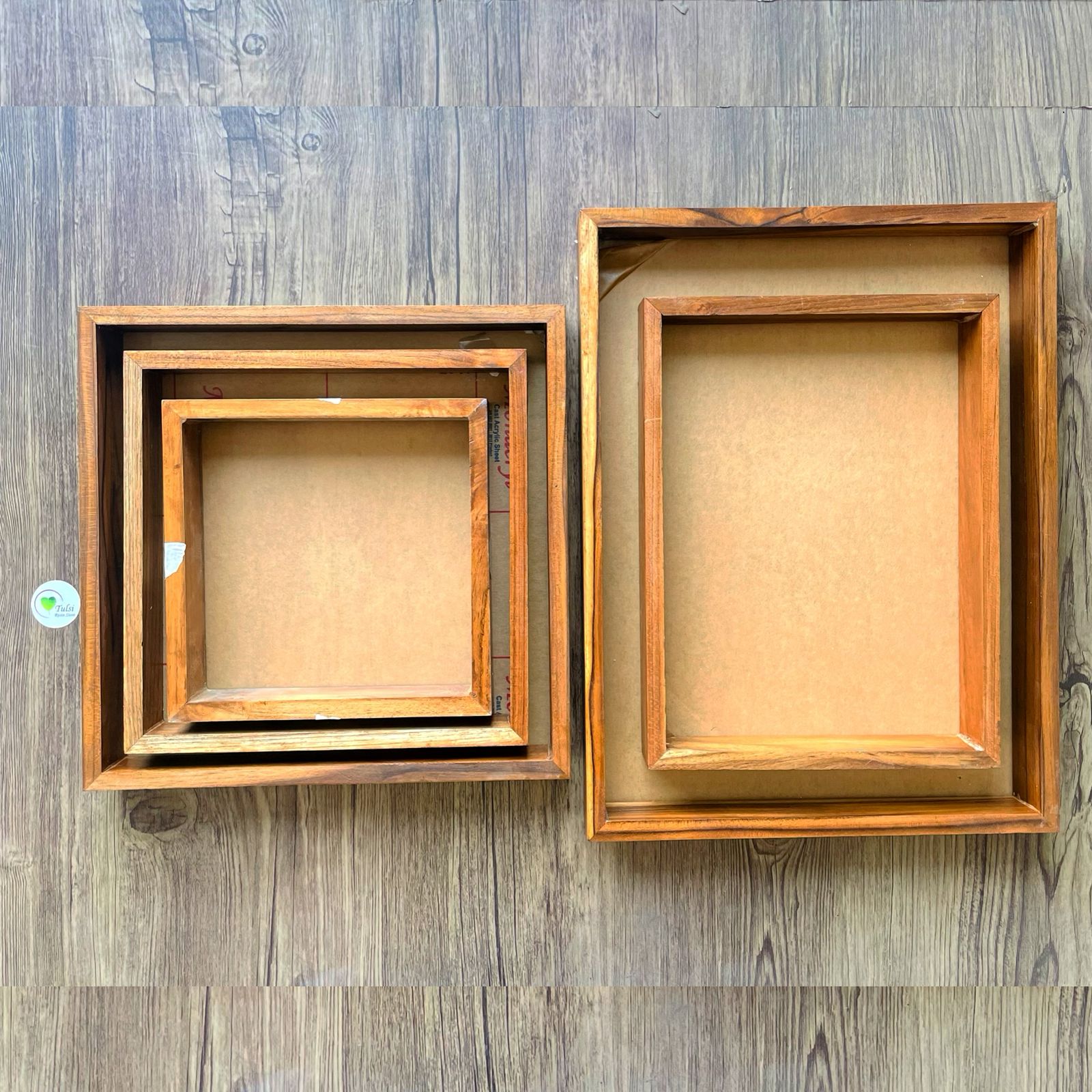 Teakwood Floating Frame (F) - With Acrylic Cutout