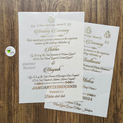 Custom Metal sticker- Wedding Invitation Tulsi Resin Store