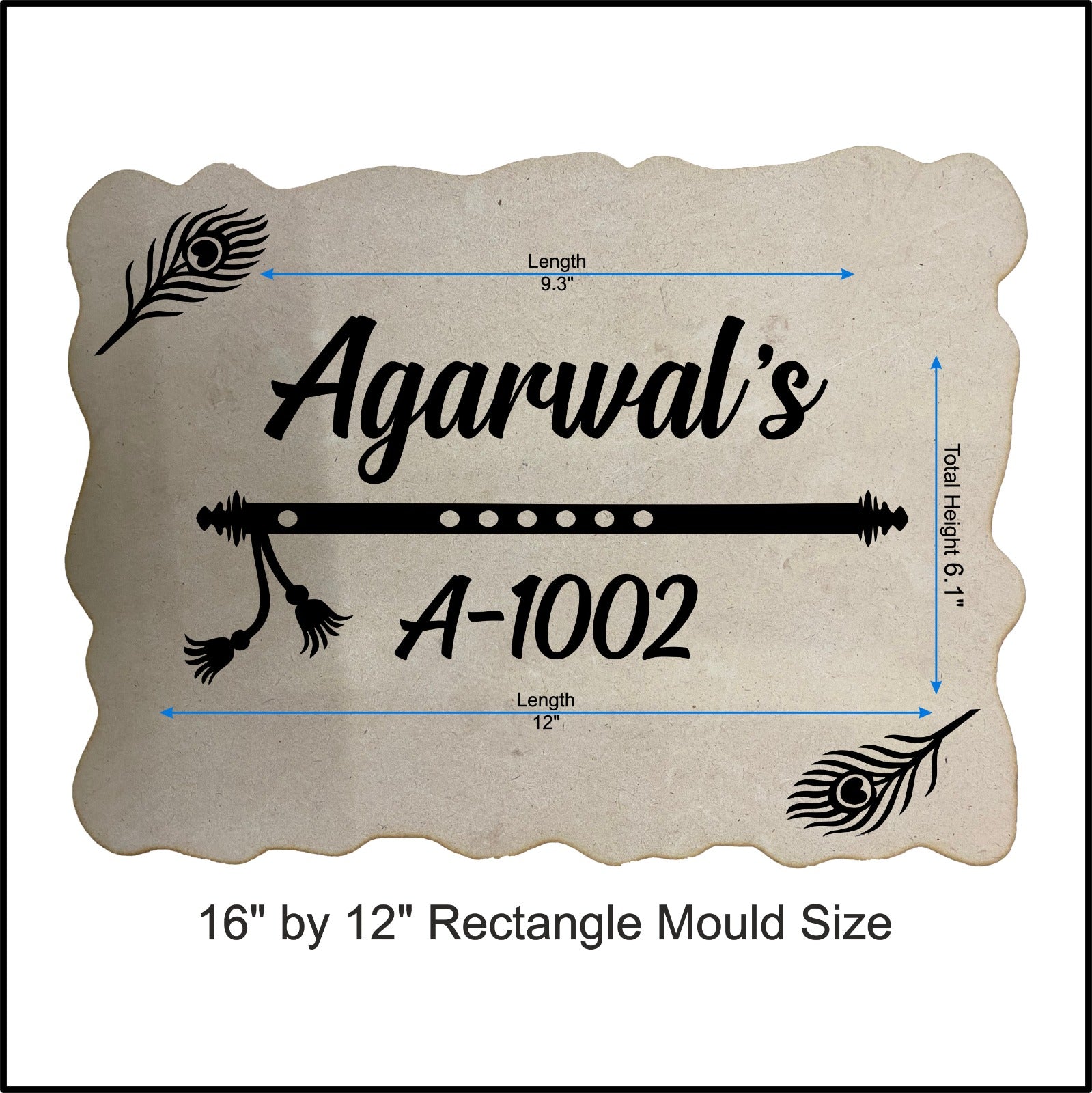 Custom Nameplate Base + Acrylic Name (Design G)