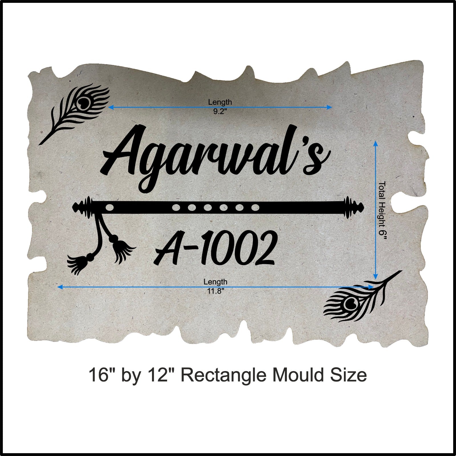 Custom Nameplate Base + Acrylic Name (Design G)