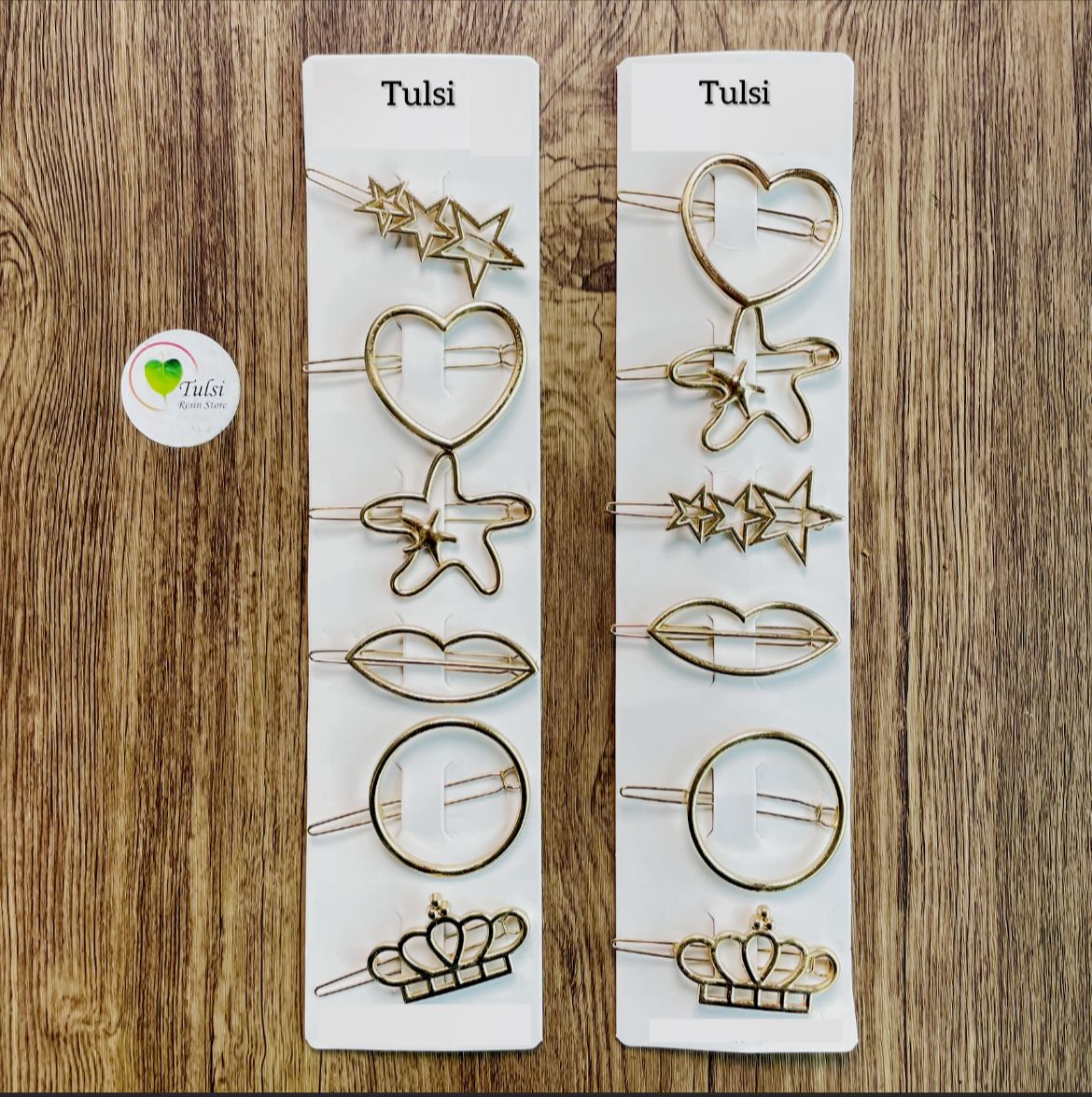 Metal Hair Clip Set (Pack of 6) - - Tulsi Resin Store -