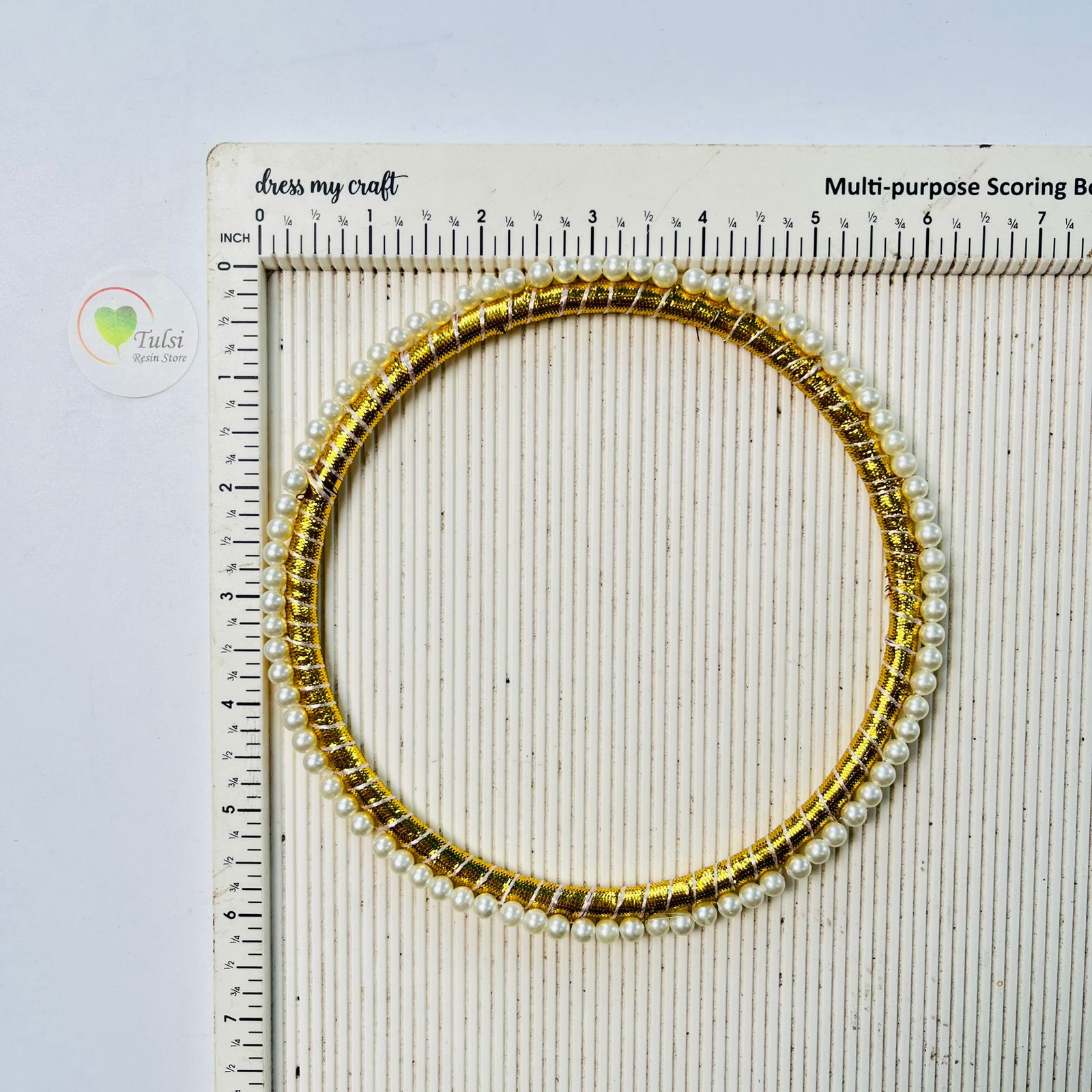 White Pearl Ring (C) (2pc) 6" Tulsi Resin Store