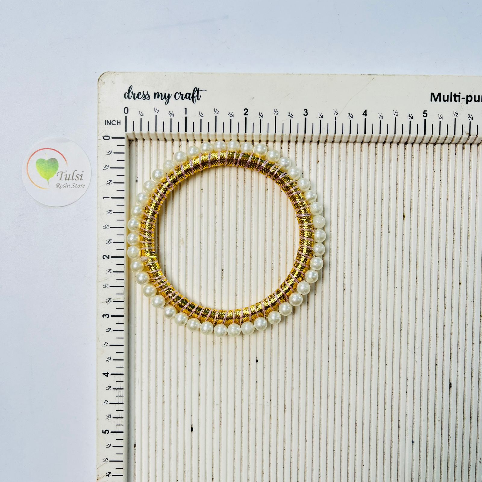 White Pearl Ring (C) (2pc) 3" Tulsi Resin Store
