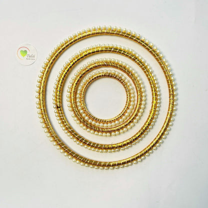 White Pearl Ring (C) (2pc) Tulsi Resin Store