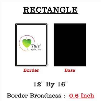 Custom MDF Base With Gold Acrylic Border (A) Rectangle 12" by 16" Tulsi Resin Store