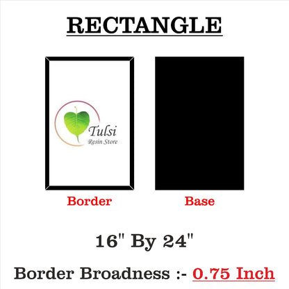 Custom MDF Base With Gold Acrylic Border (A) Rectangle 16" by 24" Tulsi Resin Store