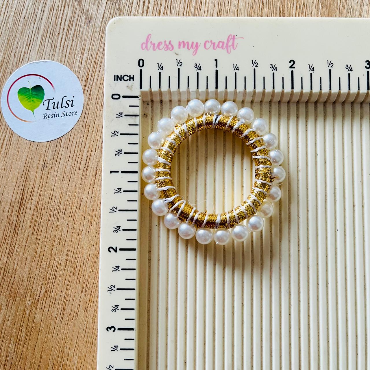 White Pearl Ring (C) (2pc) 2" Tulsi Resin Store