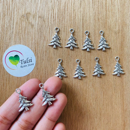 Silver Charm - Christmas Tree (2pc) Tulsi Resin Store