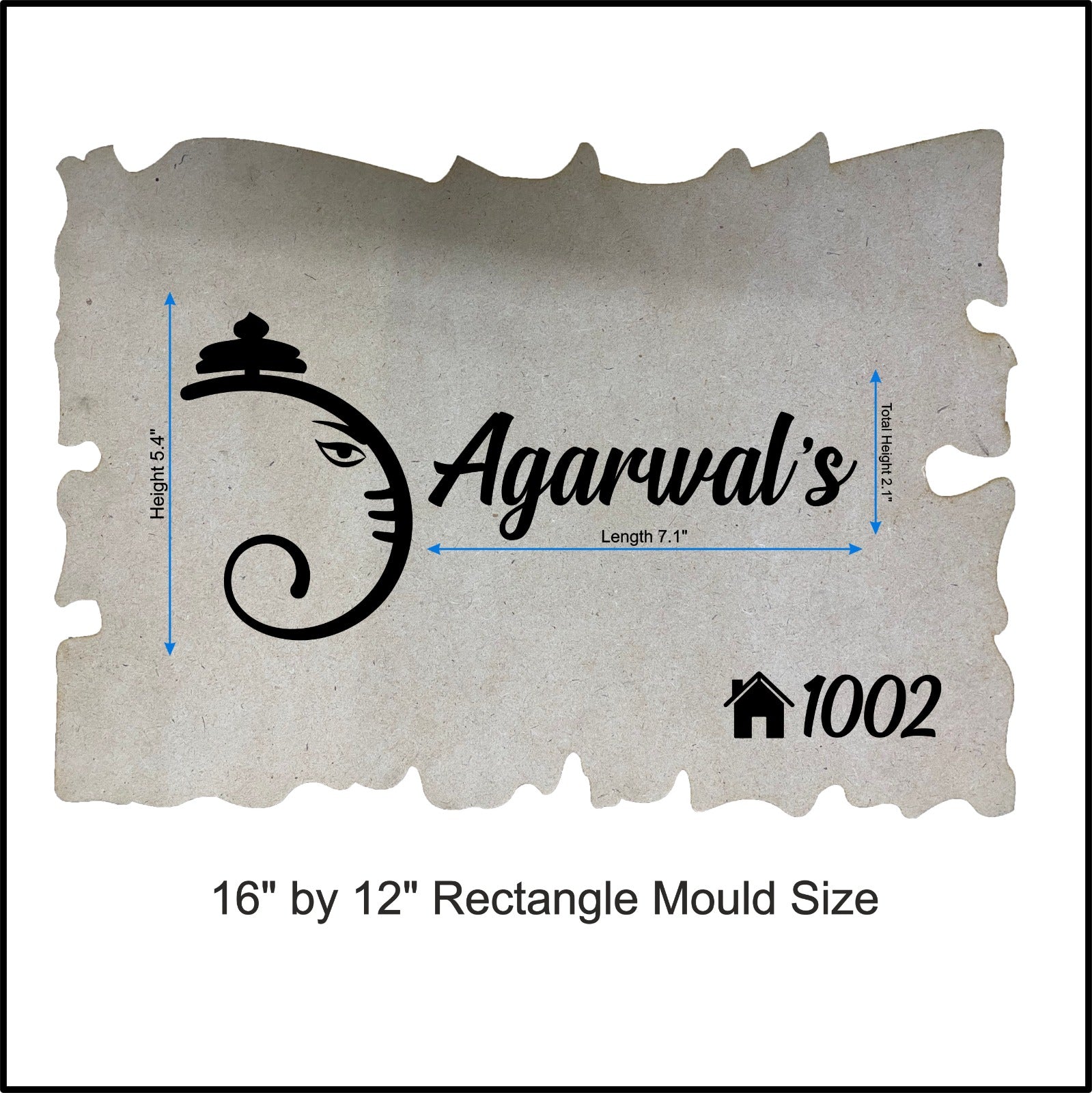 Custom Nameplate Base + Acrylic Name (Design A)