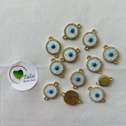 Diamond Evil Eye Two Hook Charm (B) Tulsi Resin Store