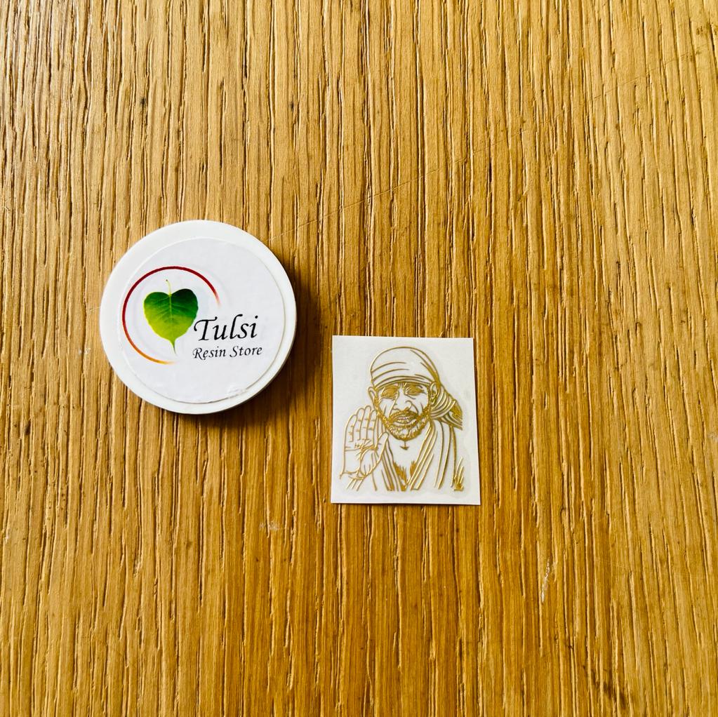 Metal Sticker - Sai Baba Mantra + Idol Tulsi Resin Store