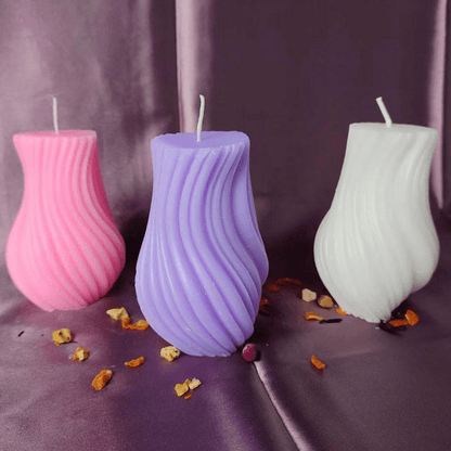 Twisted Ribbed Vase Shape Candle Mould (G)
