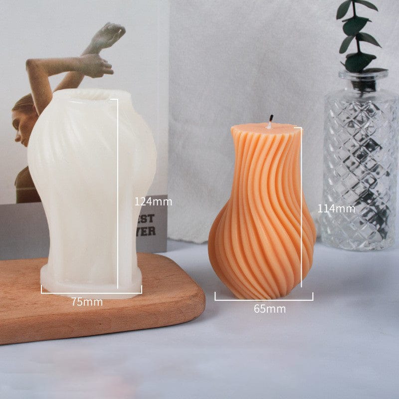 Twisted Ribbed Vase Shape Candle Mould (G)
