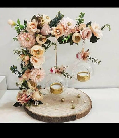 T-Light / Ring Holder Hanging Glass Globes