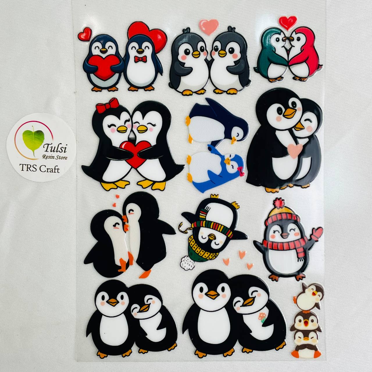 A6 UV DTF Sticker - Couple Penguin (C)