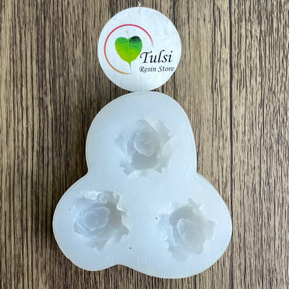 Pink Rose Mould (J) - 3 Cavity