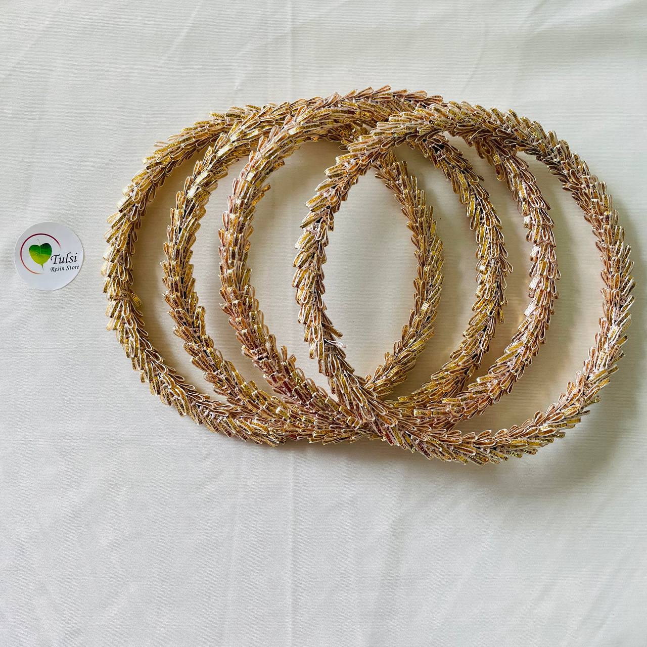 Golden Gotapatti Ring 6" Tulsi Resin Store