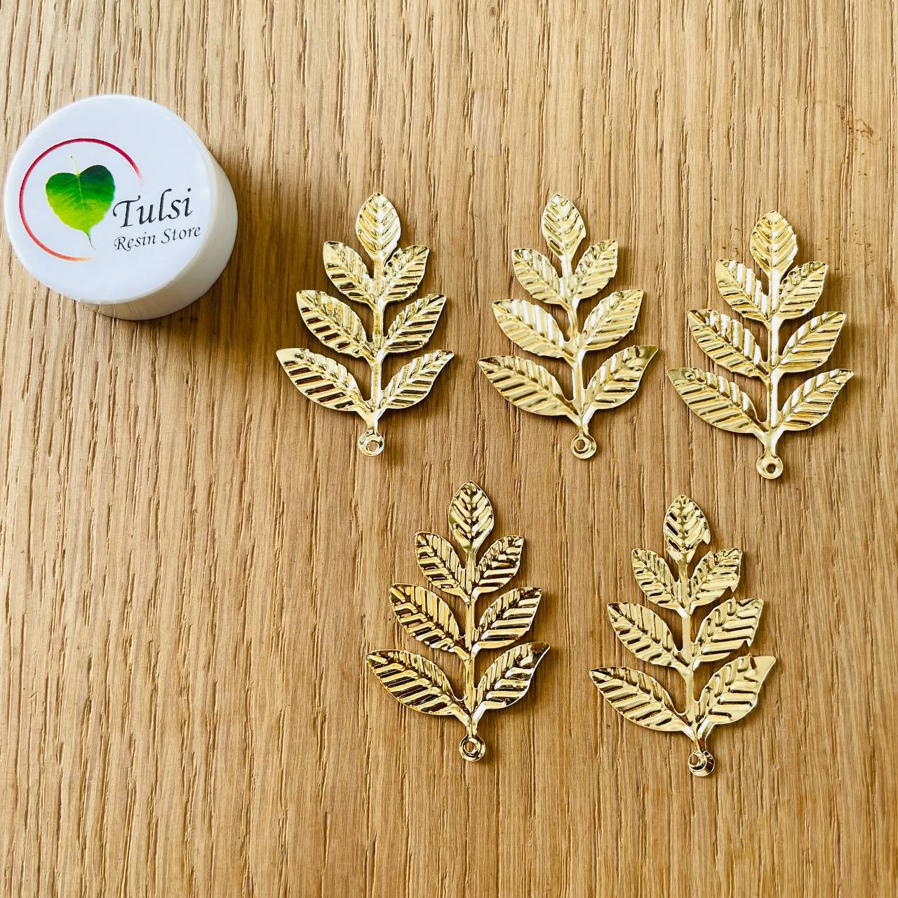 Metal Leaf Charm (L) (4pc)