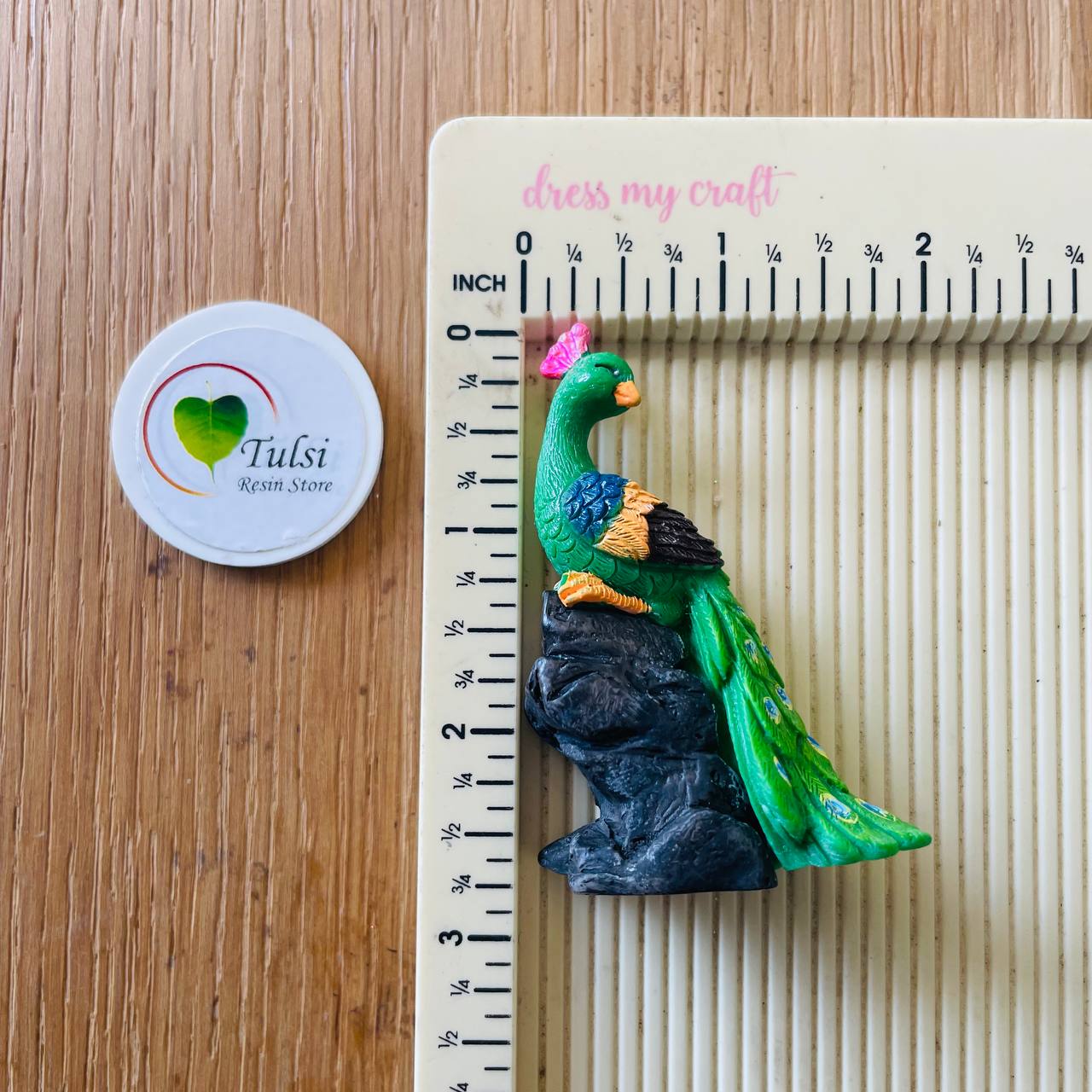 3D Peacock Miniature (A) Tulsi Resin Store