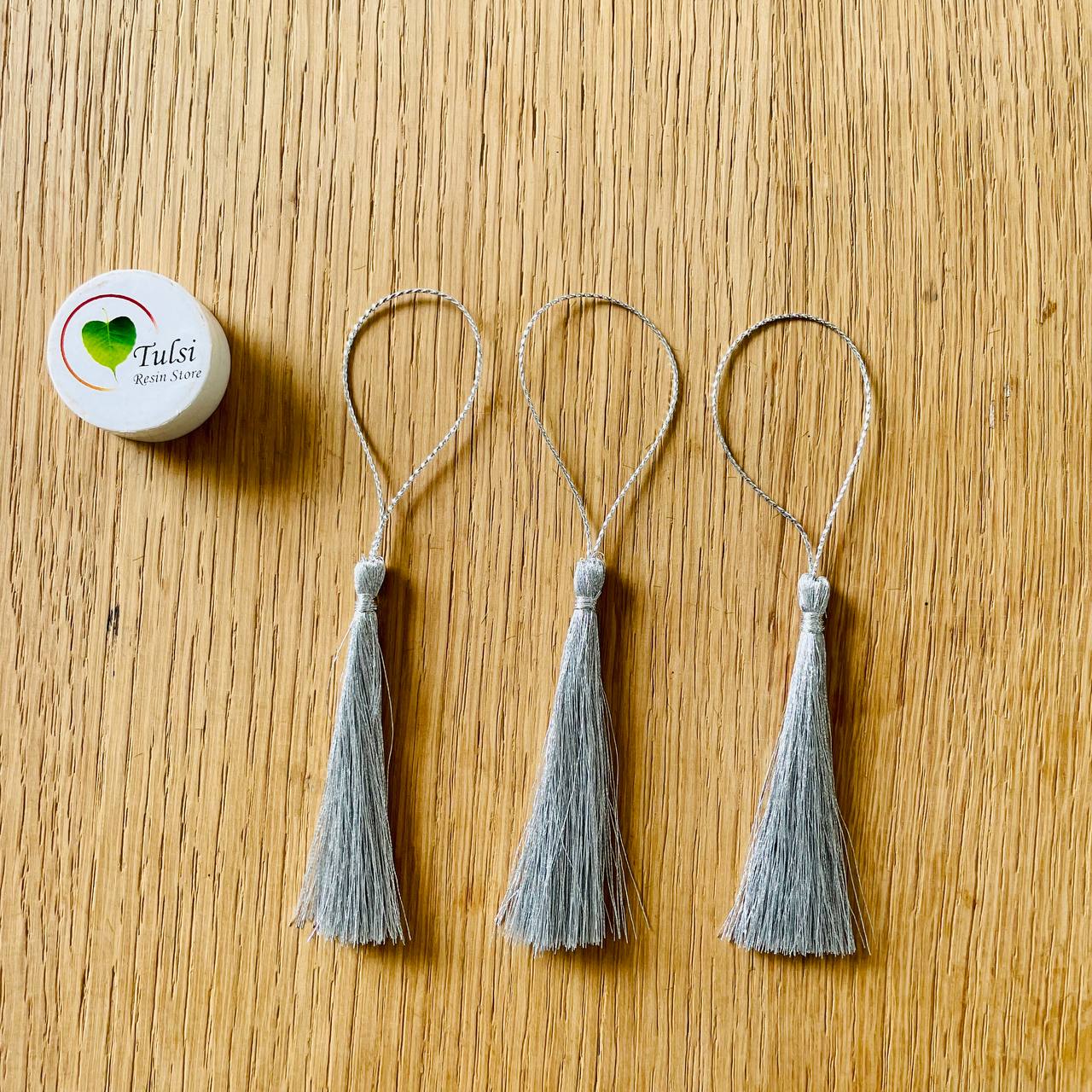 Thread Bookmark Tassel - Silver (10 Pcs) - - Tulsi Resin Store