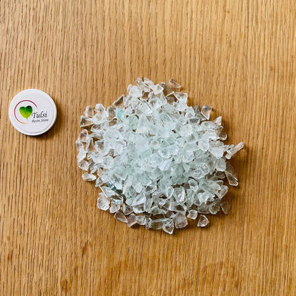 Transparent Crushed Glass Crystal Tulsi Resin Store