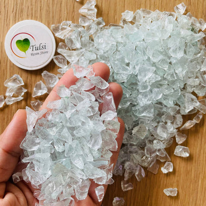 Transparent Crushed Glass Crystal 5 Kg Tulsi Resin Store