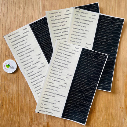 Caption Sticker Sheet C Tulsi Resin Store