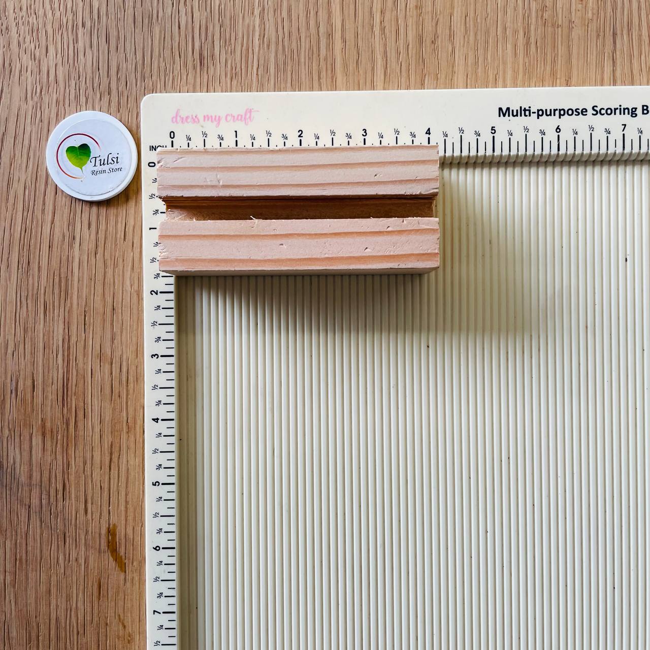 Distash/Defective Wooden Base Stand 4" Tulsi Resin Store