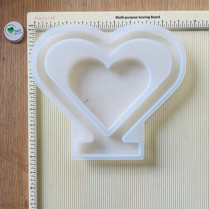 Twin Heart Frame With Stand Mould (B)