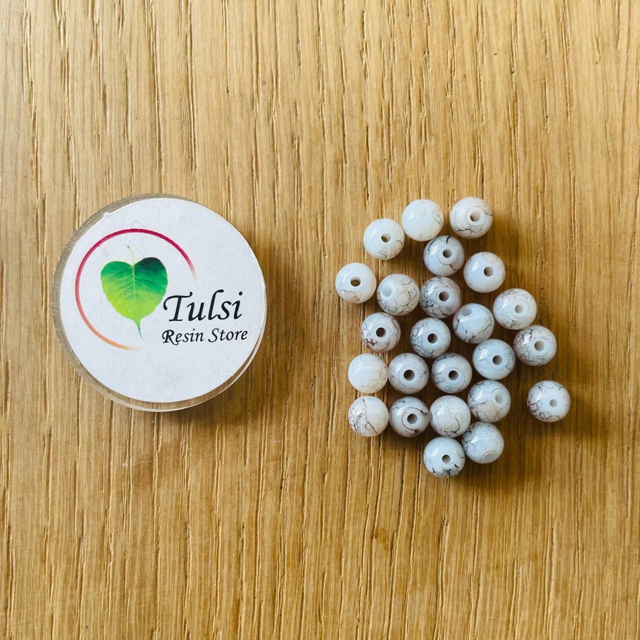 Marble Beads Grey Tulsi Resin Store