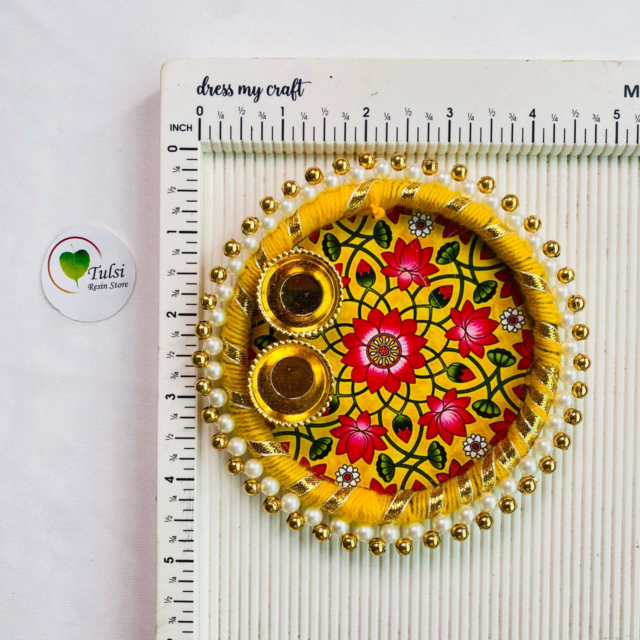 Mini Pooja Thali Tulsi Resin Store