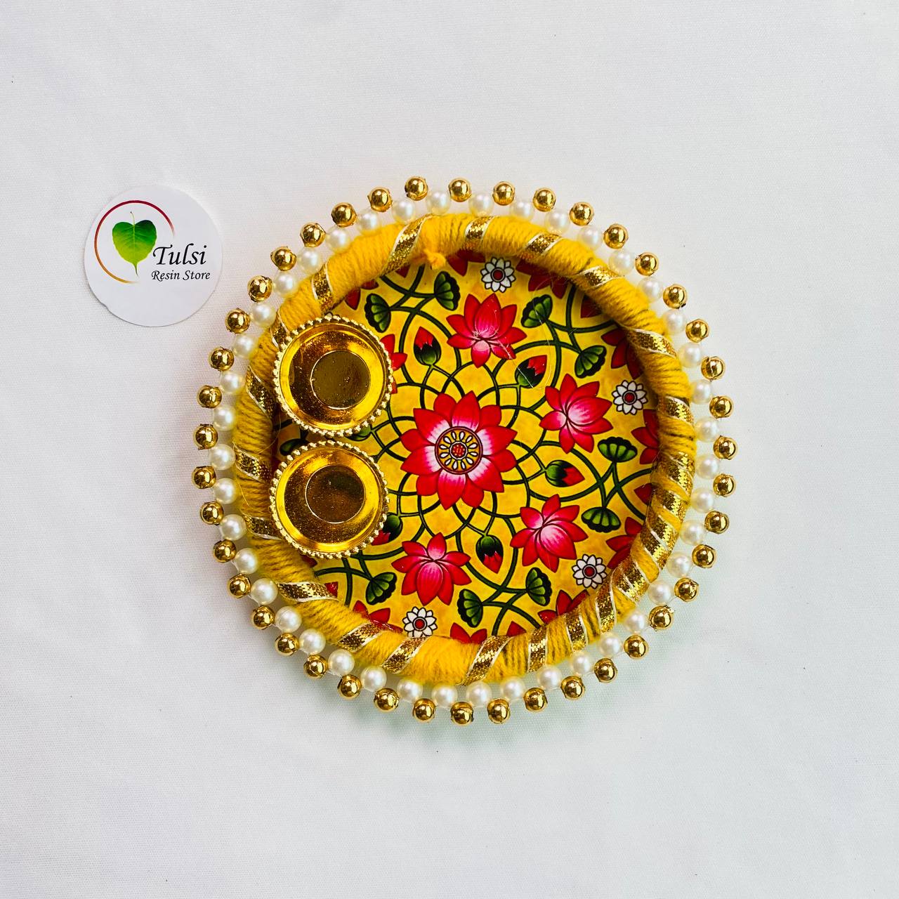 Mini Pooja Thali B Tulsi Resin Store