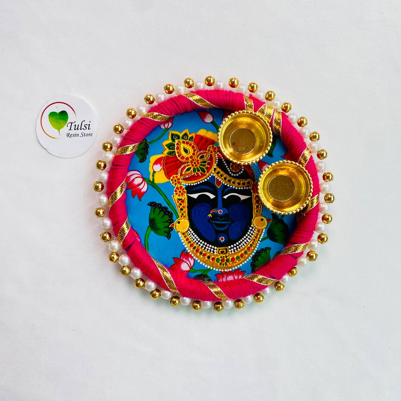 Mini Pooja Thali C Tulsi Resin Store