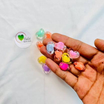 Colourful Heart Beads (10 Pcs)