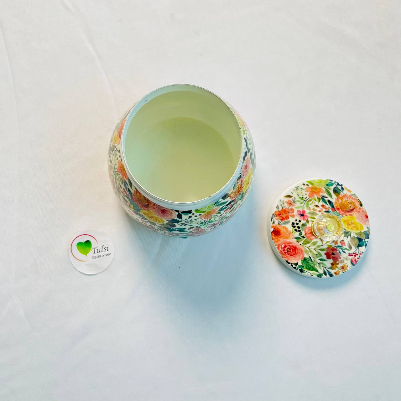 Metal Jar (A) Tulsi Resin Store