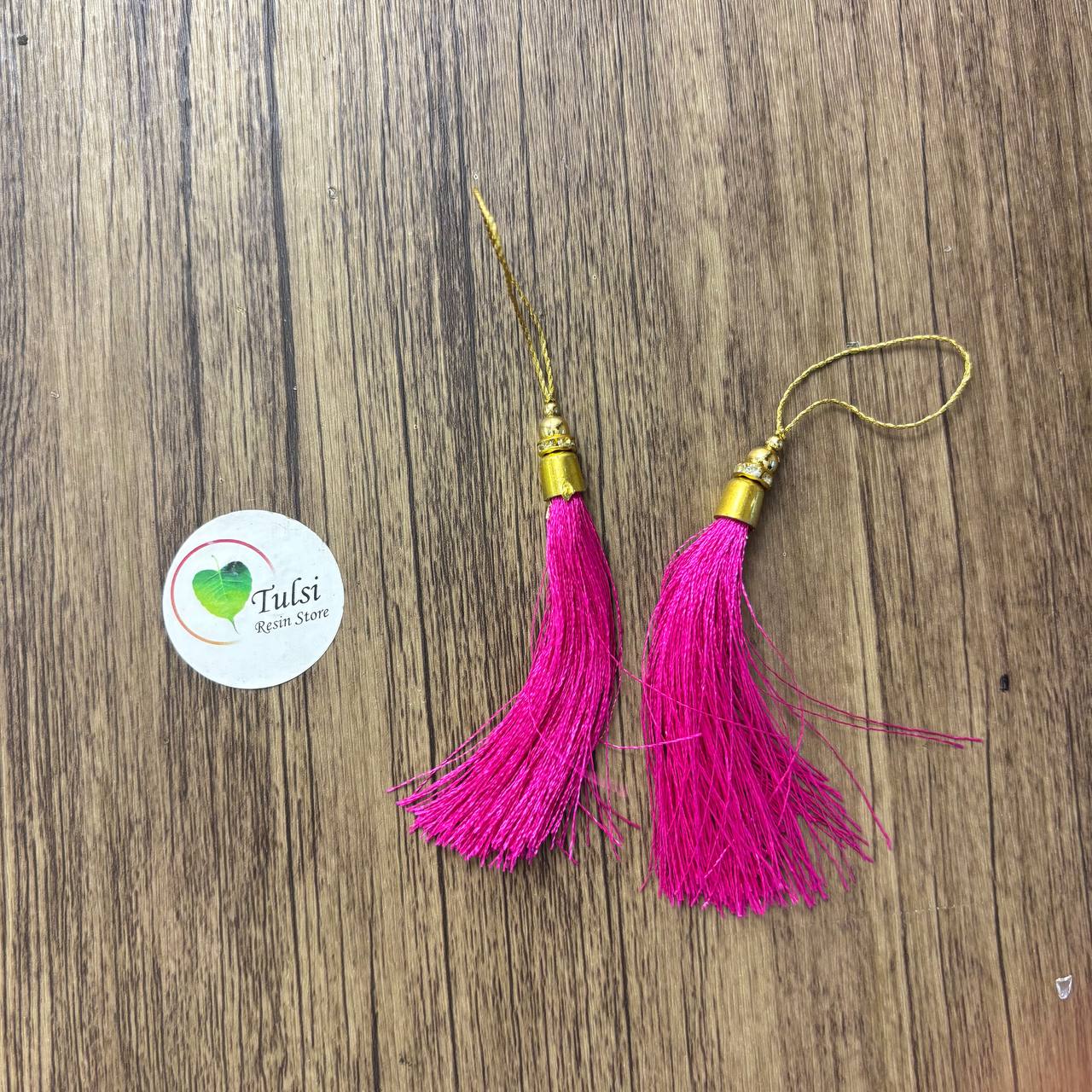 Tassels for Bookmark (2pc) - Fuscia Pink - tulsiresin