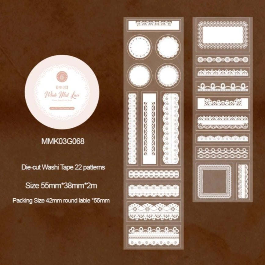 White Mist Lace Sticker