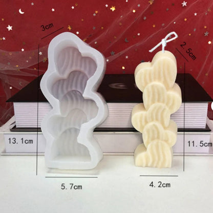Striped Heart Candle Mould (B) Tulsi Resin Store