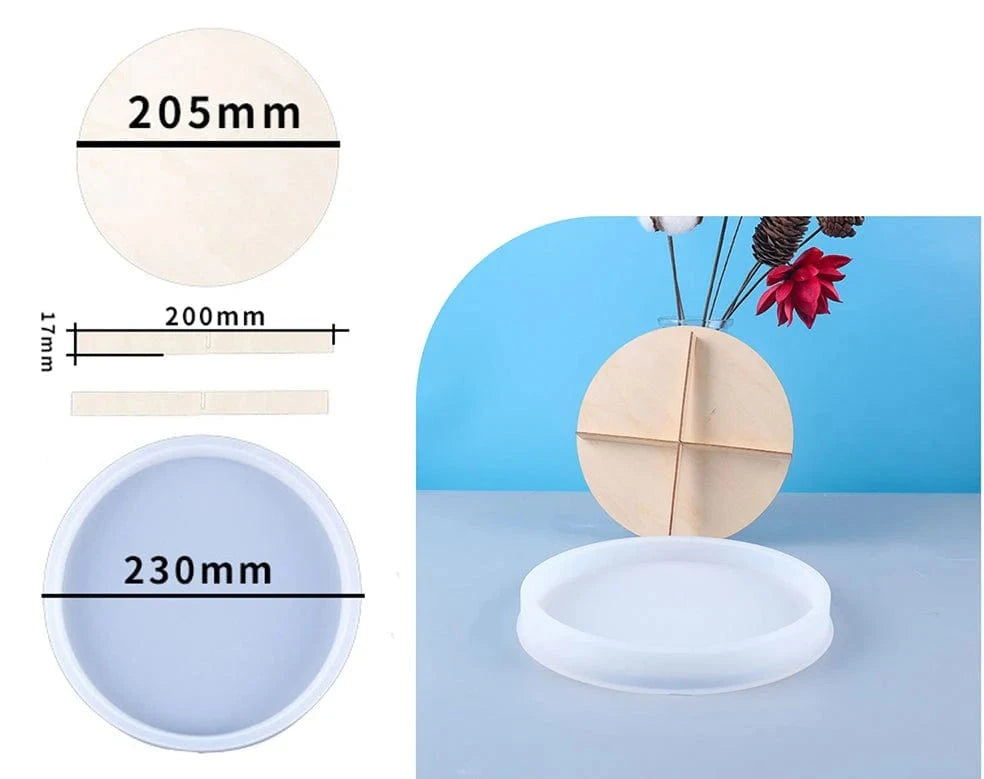 Round Tray Mould With Wooden Support