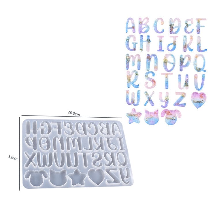Doodle Back Alphabet Mould - - tulsiresin
