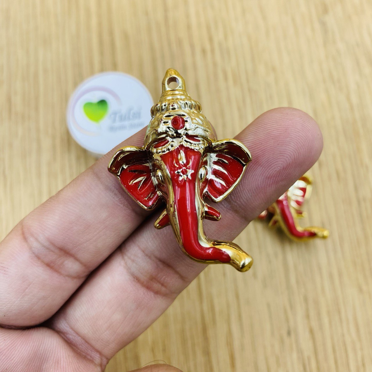 3D Red Golden Ganesha - Medium