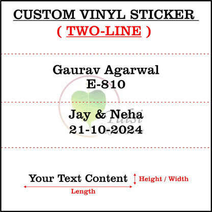 Custom Vinyl Sticker Two Line - White